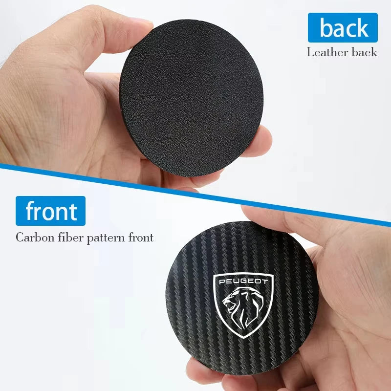 2Pcs Car coaster water anti slip pad silicone waterproof interior accessories For New Peugeot 206 208 207 3008 308 2008 107 508