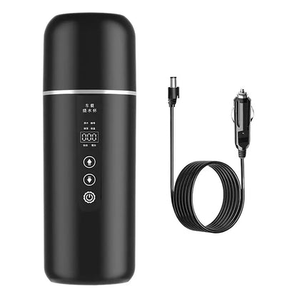 Portable Car Heating Cup 500ML – Smart Electric Travel Kettle with OLED Display