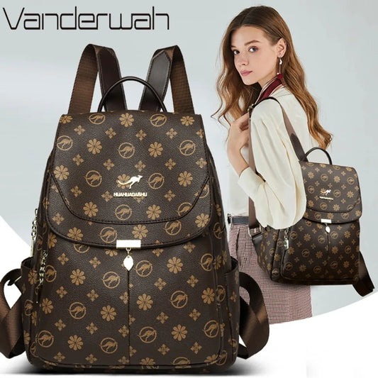 Luxury PU Leather Women’s Designer Backpack with Tassels – Large Capacity School & Travel Bag