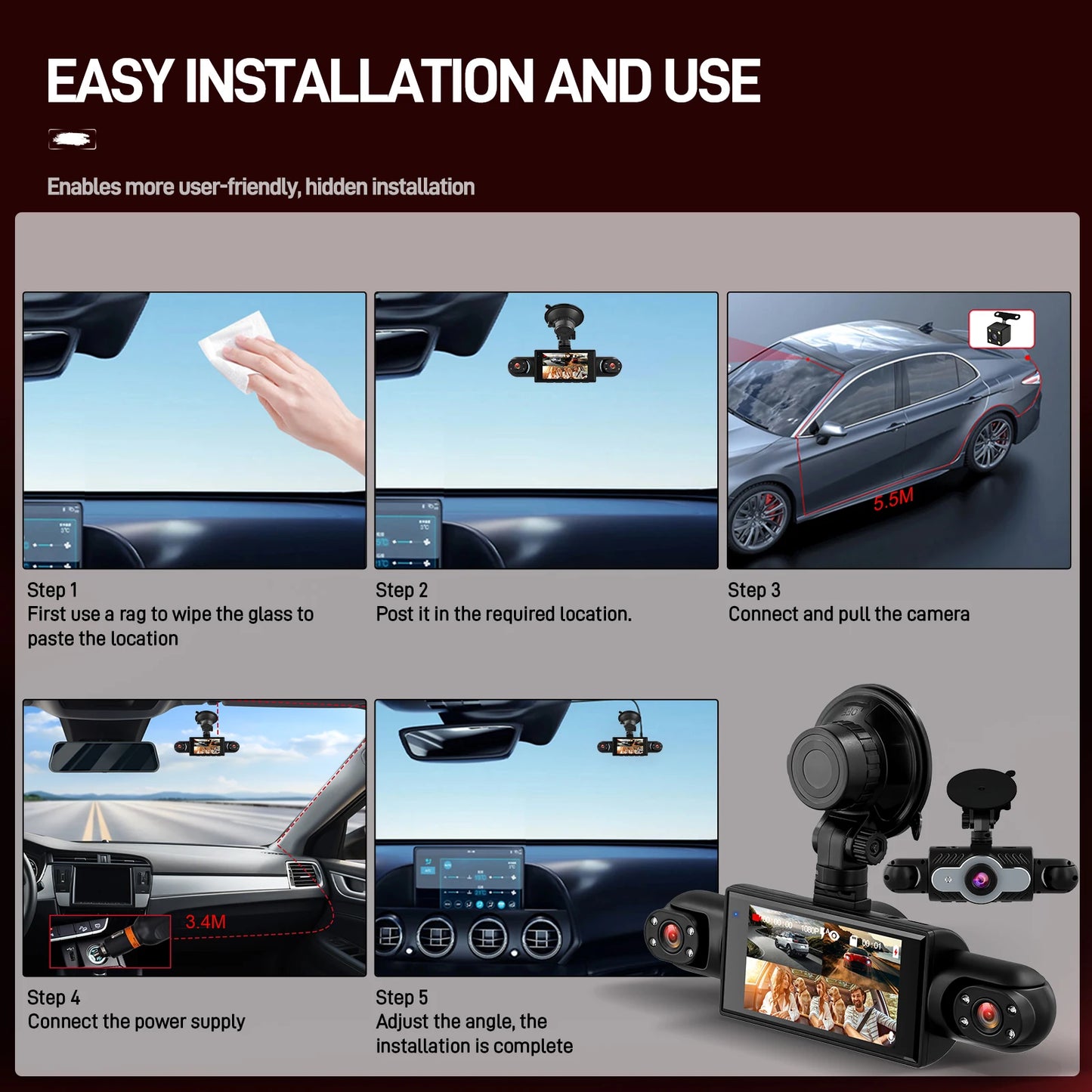 1080P 4-Camera Dash Cam – Full Protection Recording System