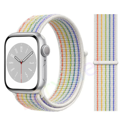 Nylon Loop Strap for Apple Watch Band 46mm 44mm 40mm 42mm 45mm 41mm 49mm 44 mm Bracelet iWatch Series Ultra 2 11 10 9 SE 7 6 5 4