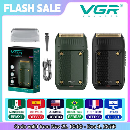 VGR V-353 Electric Shaver – Portable Rechargeable Mini Beard Razor for Men