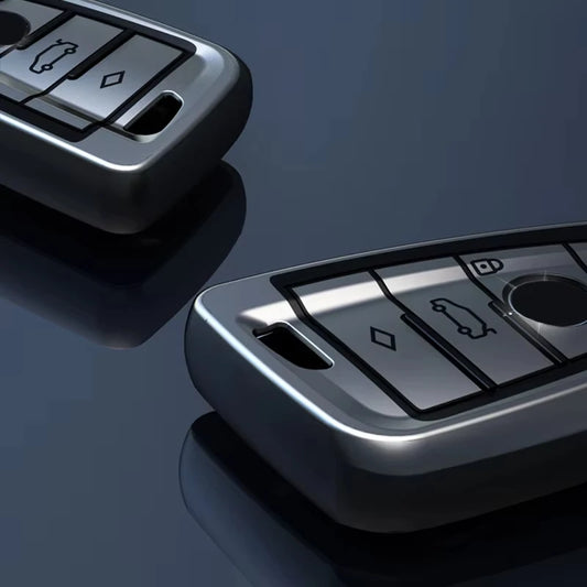 Titanium Gray Smart Car Key Case Cover for BMW