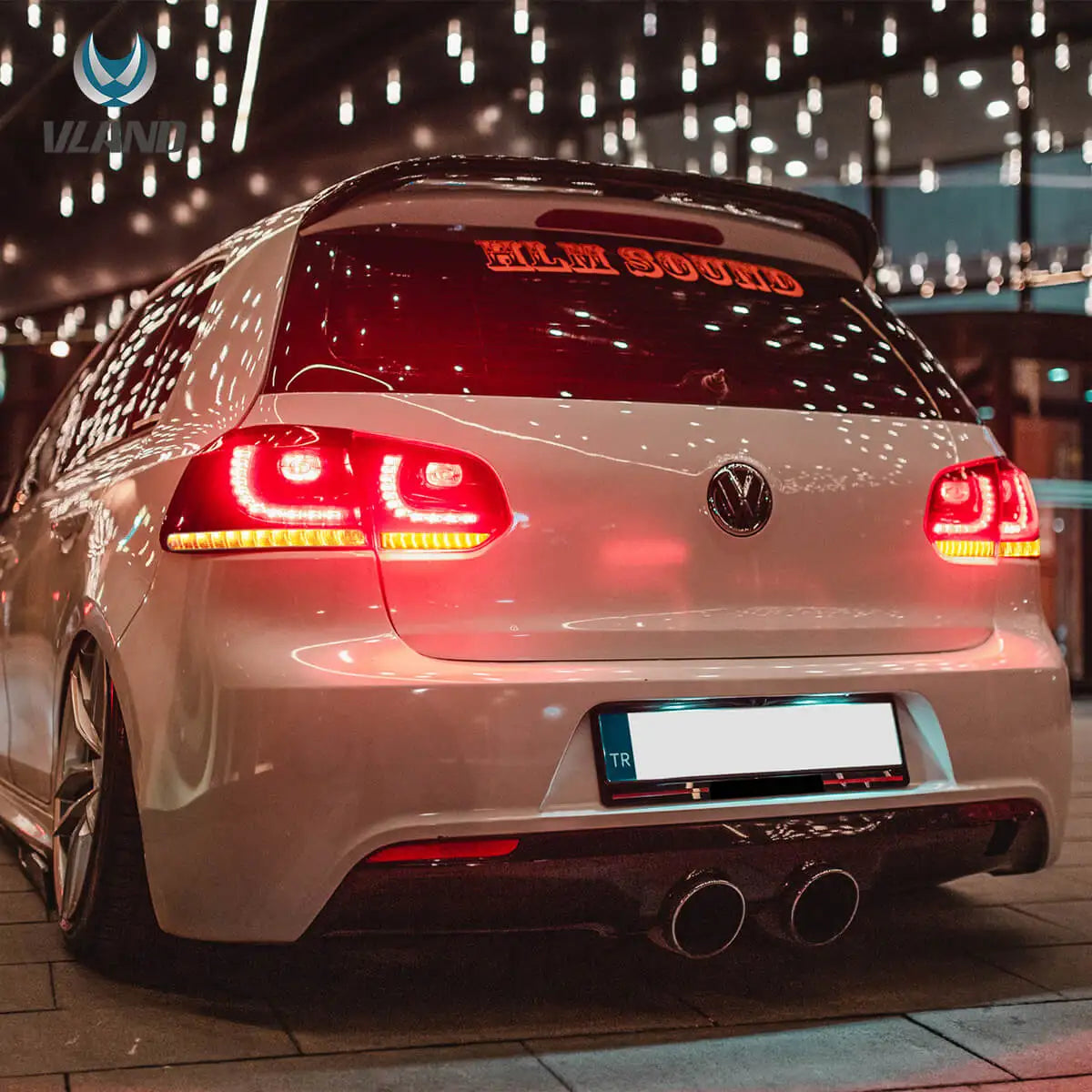 08-14 VW Golf 6th Gen Mk6 Hatchback Vland LED Aftermarket Tail Lights With Amber Sequential Turn Signal