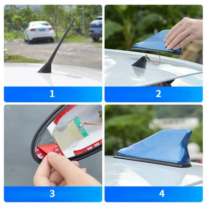 Universal Shark Fin Car Antenna – Carbon Fiber Style AM/FM Signal Amplifier