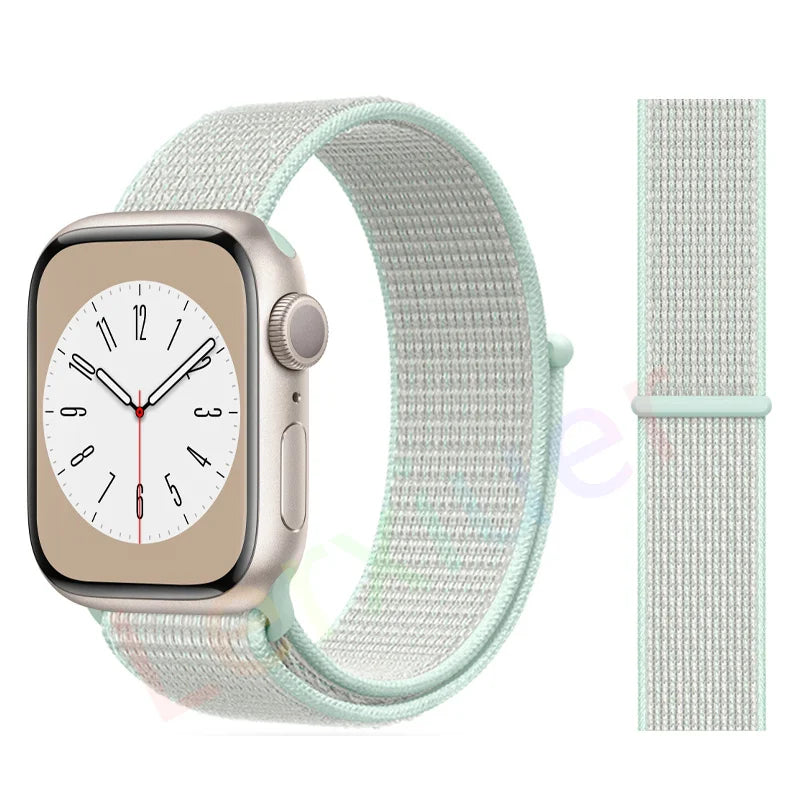Nylon Loop Strap for Apple Watch Band 46mm 44mm 40mm 42mm 45mm 41mm 49mm 44 mm Bracelet iWatch Series Ultra 2 11 10 9 SE 7 6 5 4