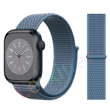 Nylon Loop Strap for Apple Watch Band 46mm 44mm 40mm 42mm 45mm 41mm 49mm 44 mm Bracelet iWatch Series Ultra 2 11 10 9 SE 7 6 5 4