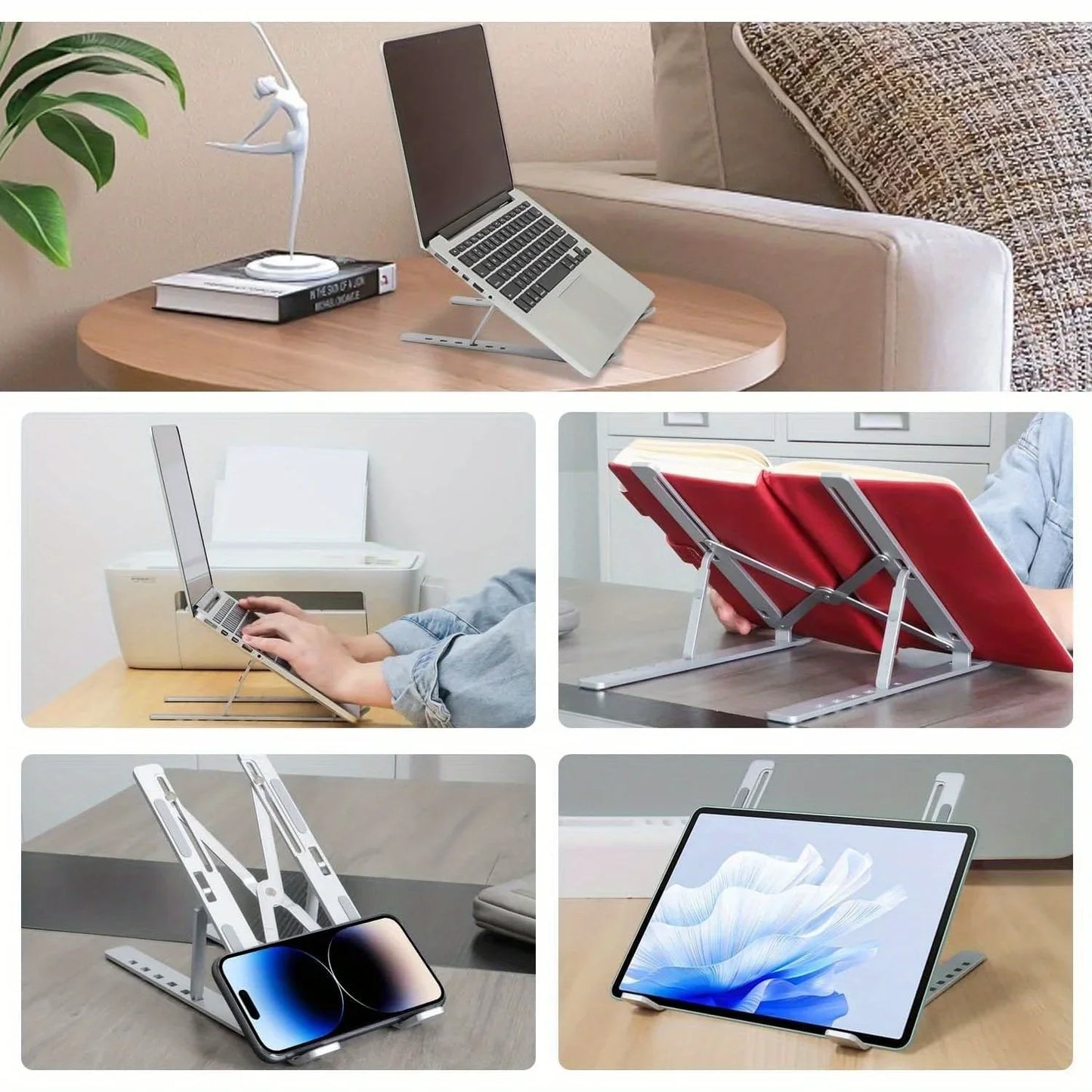Adjustable Aluminum Laptop Stand – Foldable & Portable