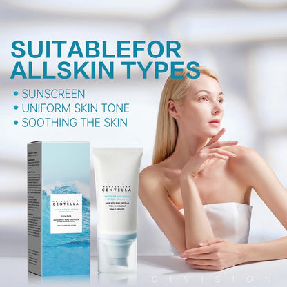 Centella SPF50+ Sunscreen Cream – Water-Based Moisturizing UV Protection (1/2 pcs)