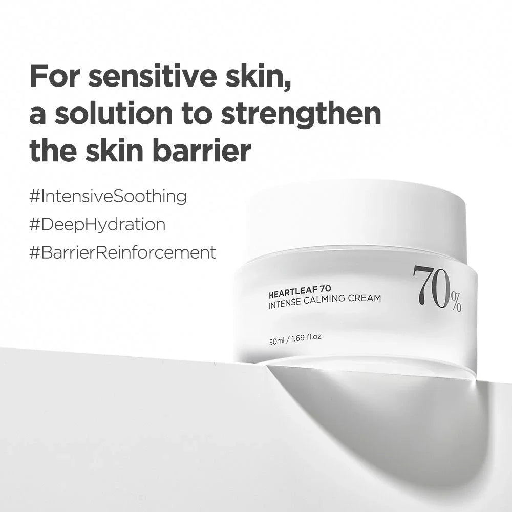 Korean Heartleaf 70 Intense Whitening Cream Soothing Facial Moisturizer Cream Barrier Repair Daily Cream 50ml Skincare Products