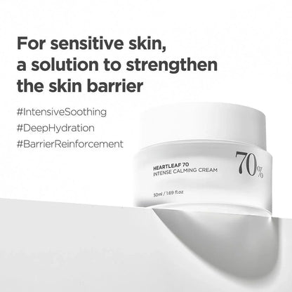 Korean Heartleaf 70 Intense Whitening Cream Soothing Facial Moisturizer Cream Barrier Repair Daily Cream 50ml Skincare Products