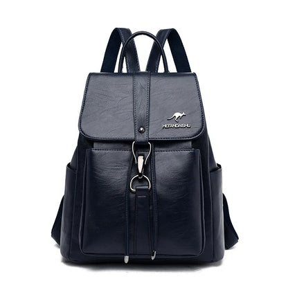 Luxury Soft Leather Women’s Backpack – Fashion School & Shoulder Bag for Girls