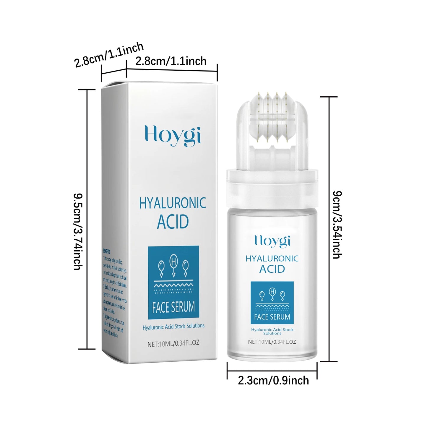 0.25mm Micro Needle Essence Hyaluronic Acid Microneedle Roller Facial Serum Hydrating Brightening Pore Refining Beauty Skin Care