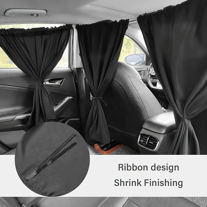 4PCS Car Privacy Curtain Set – Detachable Window Shades for Travel & Camping