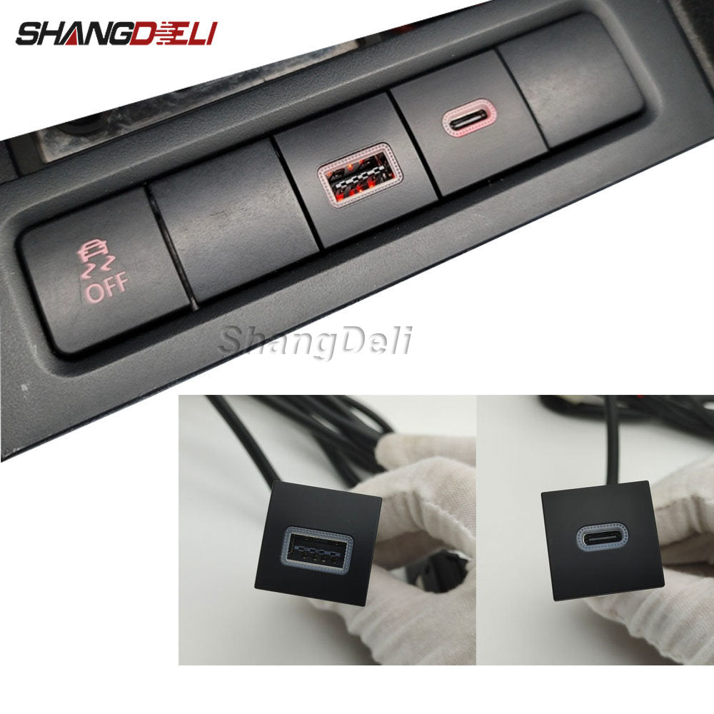 Fast Charging Car USB Adapter (PD & QC3.0 Power Button)