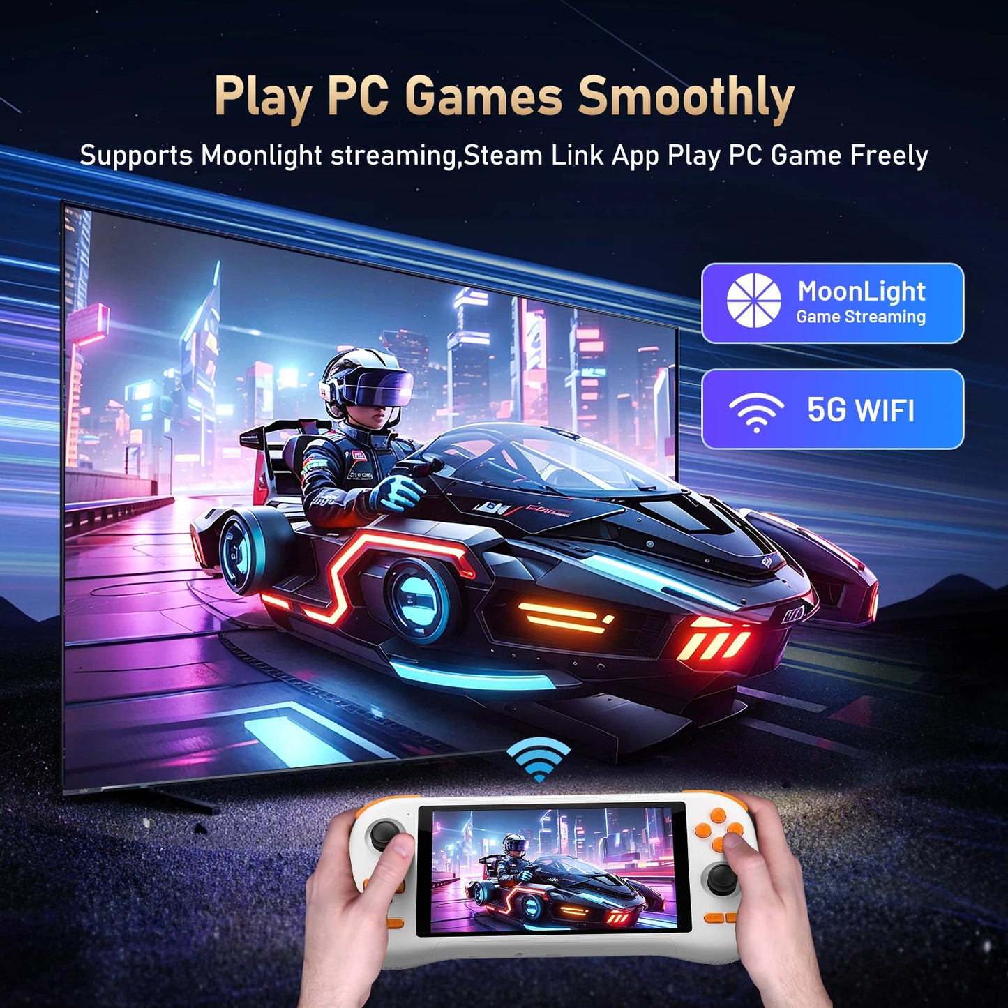 Kinhank K56 Portable Gaming Console – 5.5" Screen, Android 14, 50+ Emulators