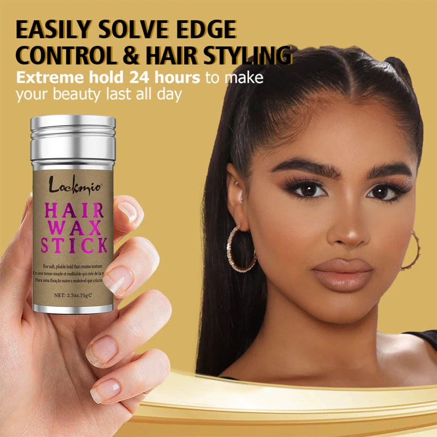 LOCKMIO Hair Wax Stick – Anti-Frizz Styling Wax for Flyaways & Wigs (Long-Lasting Hold)