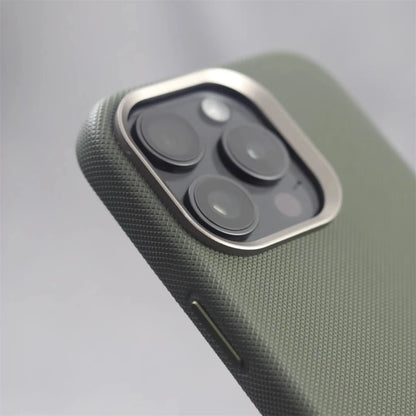 Luxury Alloy Lens Frame Leather Magnetic Case – MagSafe Compatible for iPhone 17/16/15/14/13 Pro Max