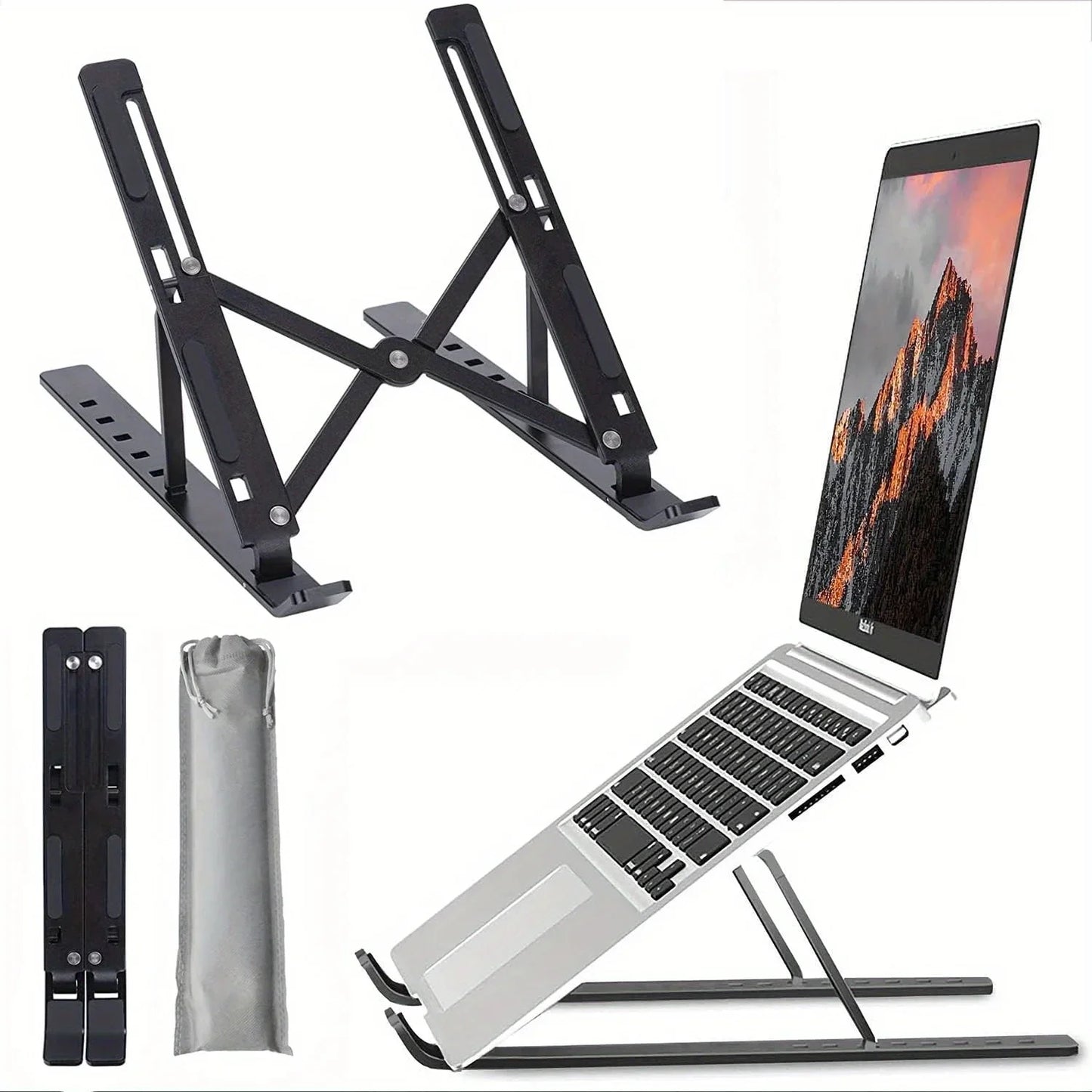 Adjustable Aluminum Laptop Stand – Foldable & Portable