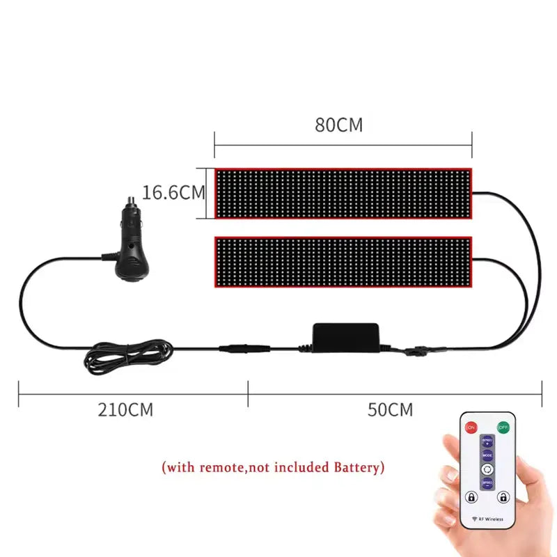 Devil Eye LED Pixel Panel Light – Remote Control Scrolling Display for Car & Truck 12V/24V
