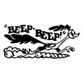 Road Runner Cartoon Vinyl Sticker – 17 × 7.7cm Decal for Cars, Trucks & Laptops
