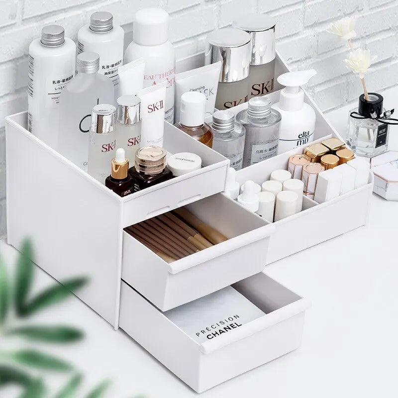 White Drawer Makeup Storage Box – Desktop Cosmetics Organizer