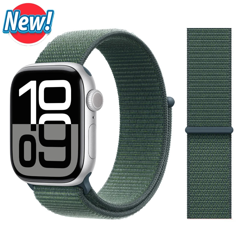 Nylon Loop Strap for Apple Watch Band 46mm 44mm 40mm 42mm 45mm 41mm 49mm 44 mm Bracelet iWatch Series Ultra 2 11 10 9 SE 7 6 5 4