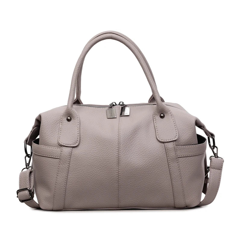Luxury Women Shoulder Bag Soft Leather Retro Solid Color Crossbody Bags Large Capacity Handbags Fashion Travel Commuter Tote Sac