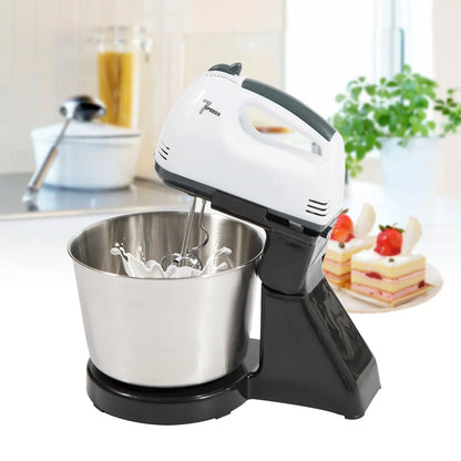 Electric Food Cake Dough Mixer DIY Set 7 Speed Control Beaters 1.7L Rotating Mixing Bowl Kitchen Multi Blender 100W EU plug