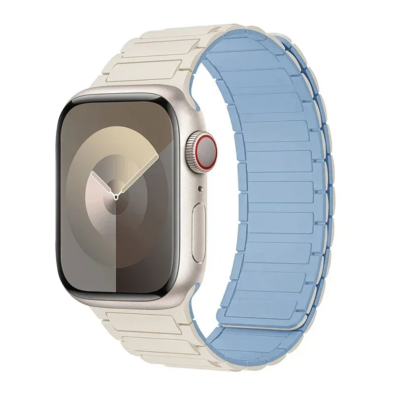 Magnetic Silicone Loop Band for Apple Watch – Adjustable Strap for Series 9/8/7/6/5/4/3/SE/Ultra