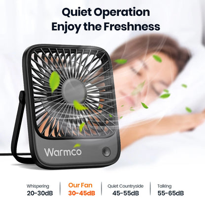 Mini USB Desk Fan – Portable 3-Speed 180° Rotation Quiet Personal Fan