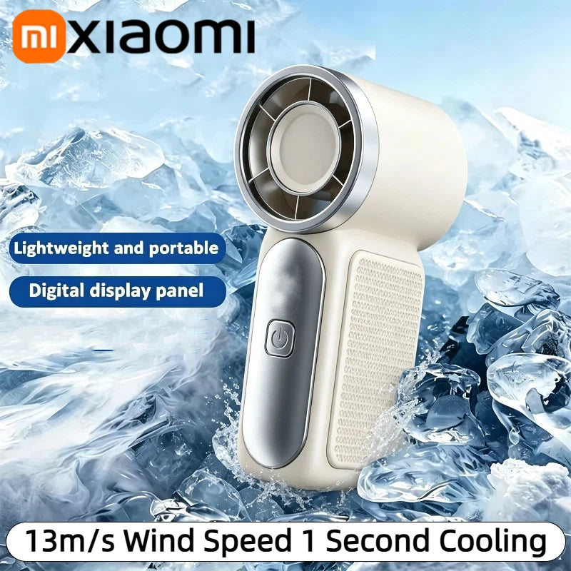 Xiaomi Portable Handheld Mini Fan 5 Speed Adjust Type c Rechargeable Fan Digital Display Desktop Fan Outdoor