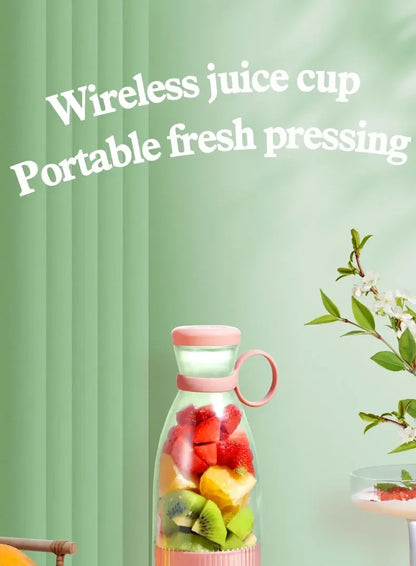 Portable Electric Juicer Cup – USB Mini Blender with 6 Blades for Smoothies & Milkshakes