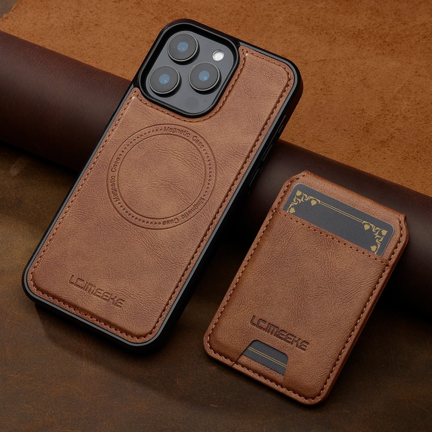 2-in-1 Detachable Leather Case with Card Pocket – iPhone 16/15/14/13/12/11 & More