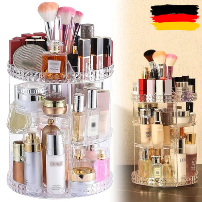360° Rotating Makeup Organizer Clear Turntable Lazy Susan Organizer Spinning Cosmetic Storage Display Case Cosmetic Organiser