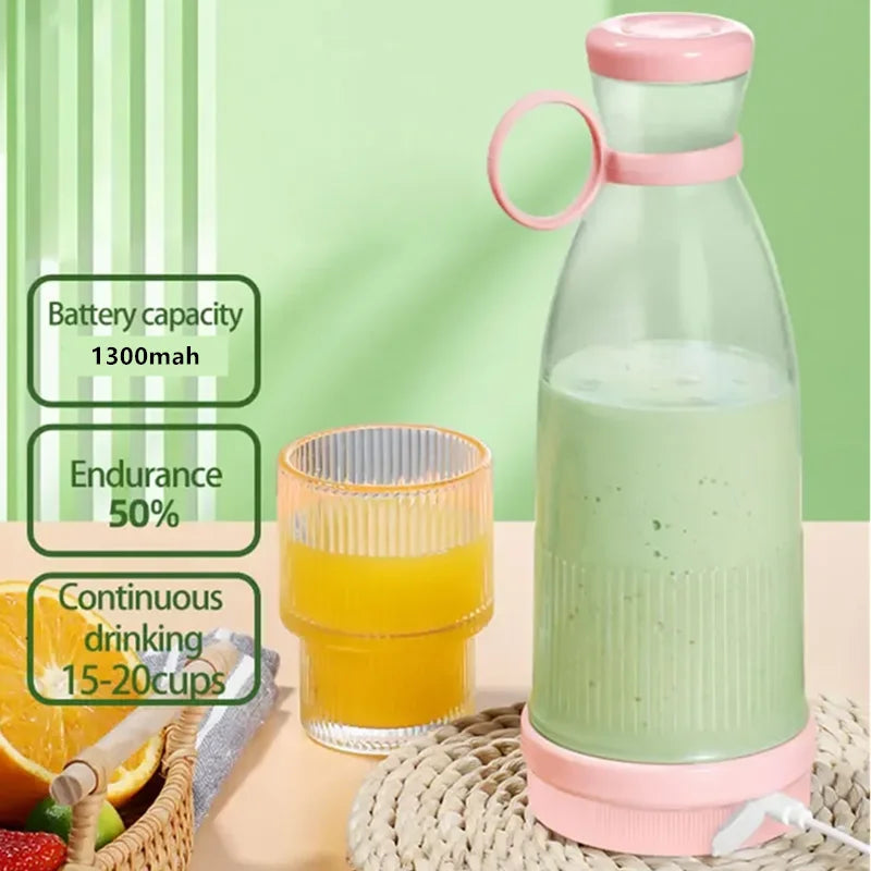 Portable Electric Juicer Cup – USB Mini Blender with 6 Blades for Smoothies & Milkshakes