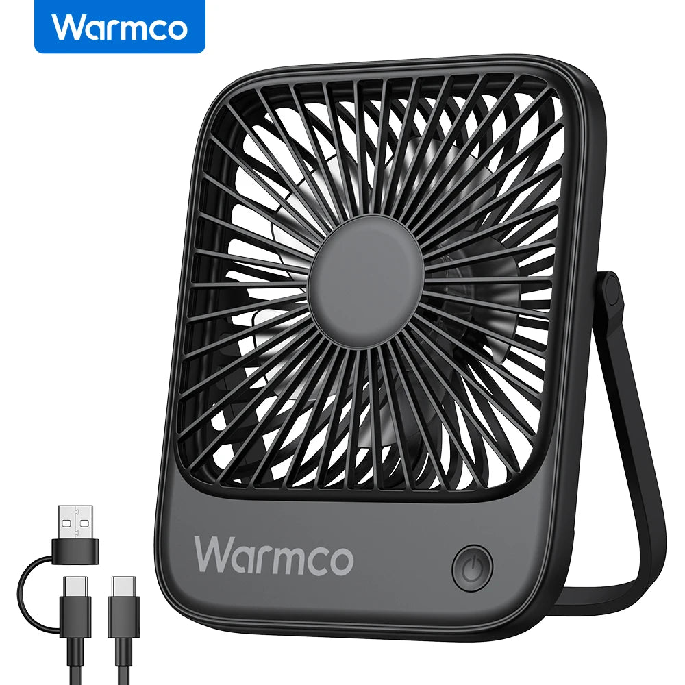 Mini USB Desk Fan – Portable 3-Speed 180° Rotation Quiet Personal Fan