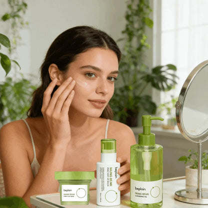 Korean Beplain Mung Bean Clay Mask & Cleansing Oil Set – Deep Clean Face Serum