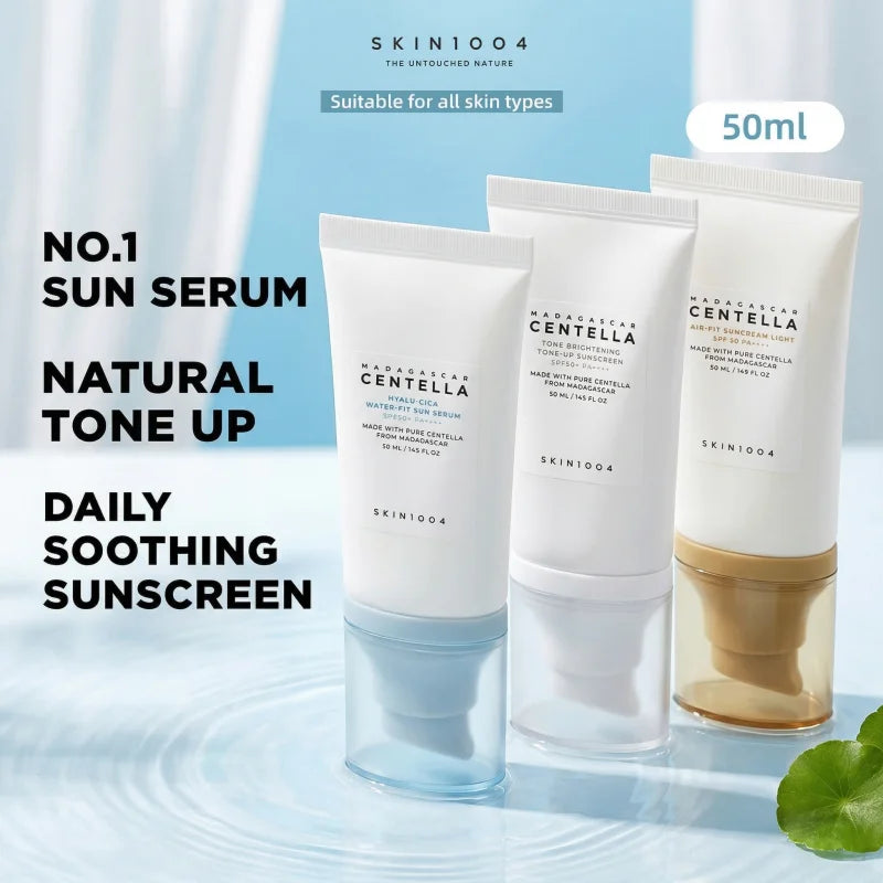 Korean Sunscreen SPF50+ – Centella Sun Serum & Hyalu-Cica Water Fit Sun Cream (50ml)