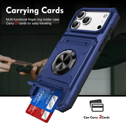 Case For iPhone 17 16 15 14 13 Pro Max Plus 17 Air Magnetic Rotated Ring Kickstand Heavy Duty Drop Protection Wallet Armor Cover
