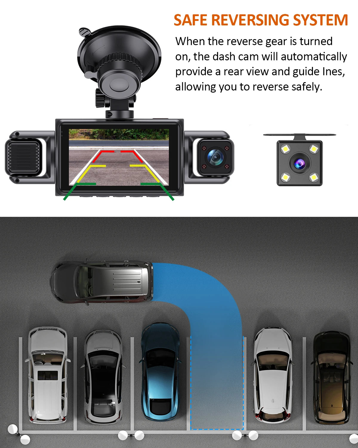 Car Dash Cam 4 Channel Black Box WiFi Driving Camera FHD 1080P Front Left Right Rear Night Vision Loop Recording add Hardwirekit
