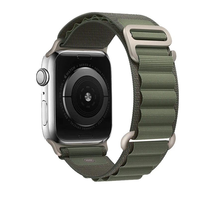 Nylon Alpine Strap for Apple Watch – Adjustable Sport Band (40–49mm, Ultra & Series Compatible)