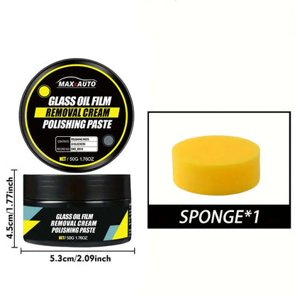 Car Glass Polish & Coating Kit – Windshield Oil Film Remover & Hydrophobic Rain Repellent
