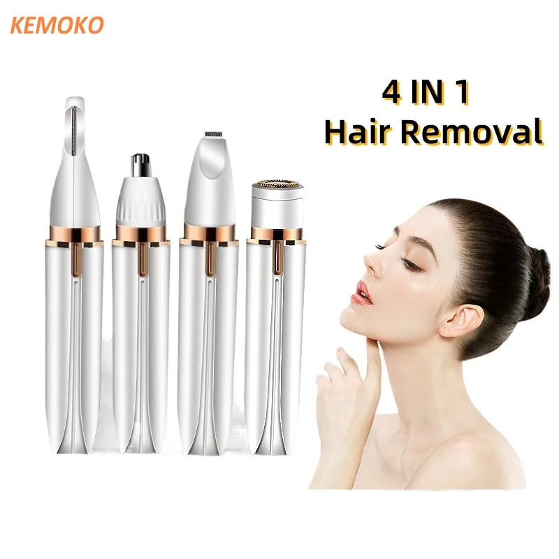 4-in-1 Electric Hair Remover – Full Body Shaver, Facial Epilator & Bikini Trimmer