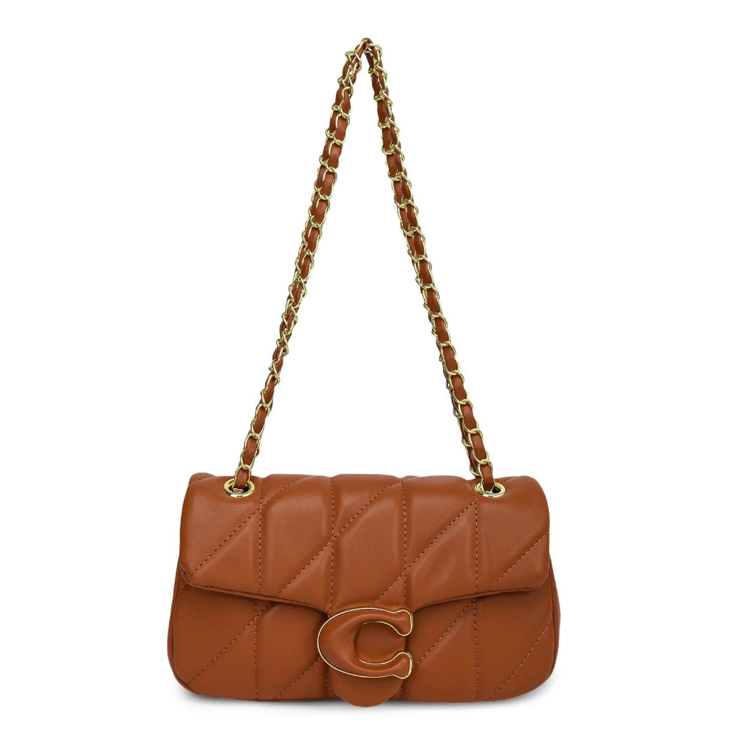 Quilted Stitch Chain Shoulder Crossbody Top Handle Bag Women Fashion Trendy Hobo Handbag Hot Selling