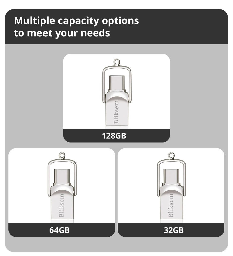 Bliksem 2-in-1 USB Flash Drive – Type-C & USB Storage (32GB/64GB/128GB)