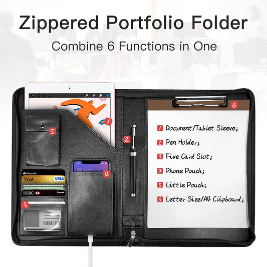 Multifunctional A4 Conference Folder Business Stationery Folder Leather Contract File FoldersTravel Document Folder NEWYES 2024