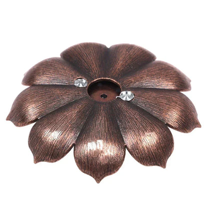 New 1PC Alloy Incense Burner Stick Holder Plate Buddhism Lotus Censer Nasturtium Bronze Incense Burner