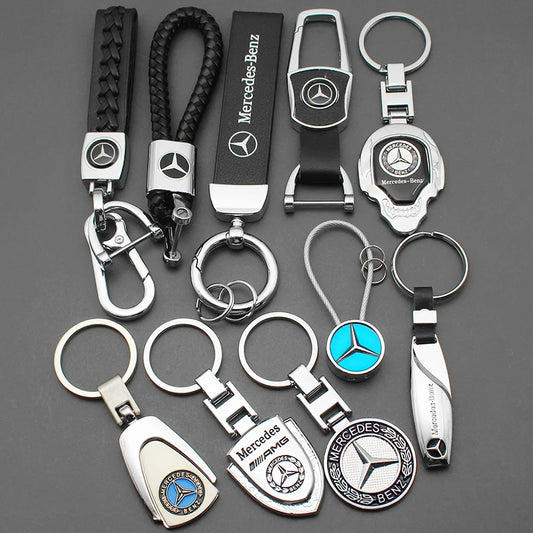 Metal/Leather Keychain Hand-Woven Key Rope Key Ring Key Holder For Mercedes Benz AMG W204 W205 W212 W213 W221 W117 W177 GLA GLE