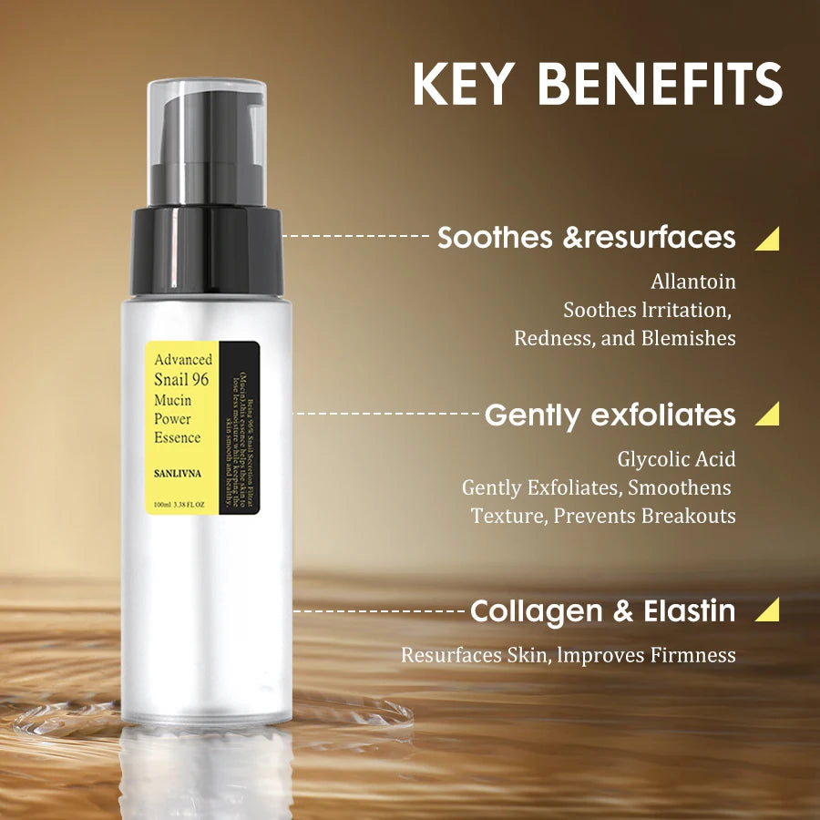 Snail mucus 96 facial essence reduces fine lines, facial cleanser deeply cleans impurities on the face, and moisturizes the skin